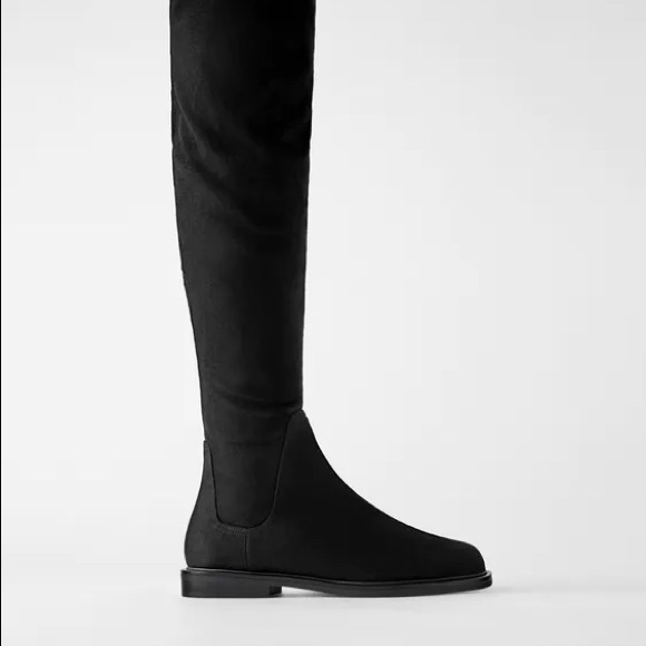 **SOLD** Zara stretch shaft flat boots - Picture 6 of 7